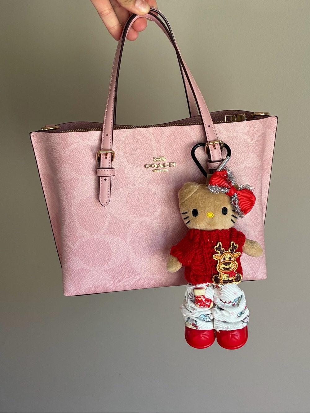 Plush Hello Kitty Holiday Christmas Keychain Bag Charm